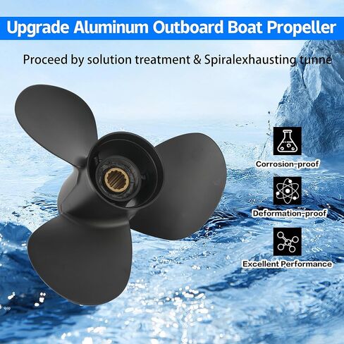 AMYBEST Upgrade Outboard Propeller, 11 1/8 X 13 & 11 5/8 X 11, 13 Spline Tooth Aluminum Prop Compatible for Yamaha 40HP 48HP 50HP 55HP F30 F40 F50 F60 Engines, Hub Kits Included, RH Rotation in Saudi Arabia