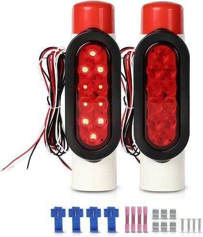 CHEDA LED Boat Trailer Guide-On Post Pipe Guide Lights Fit for Standard 2" PVC (2-3/8" OD) Boat Trailer, Ski Boat Or Fishing Boat Red Lens in Saudi Arabia