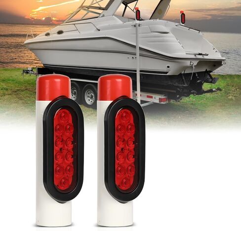 CHEDA LED Boat Trailer Guide-On Post Pipe Guide Lights Fit for Standard 2" PVC (2-3/8" OD) Boat Trailer, Ski Boat Or Fishing Boat Red Lens in Saudi Arabia