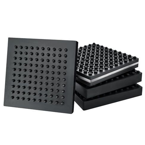 BXI Machine Anti Vibration Mats Heavy Duty - 4 x 4 x 0.8 Inches 4 Pcs Non Slip Noise Reduction Anti Vibration Mats, Thick Steel Embedded Rubber Pad for Air Compressor, Swamp Cooler, Generator, HVAC in Kuwait