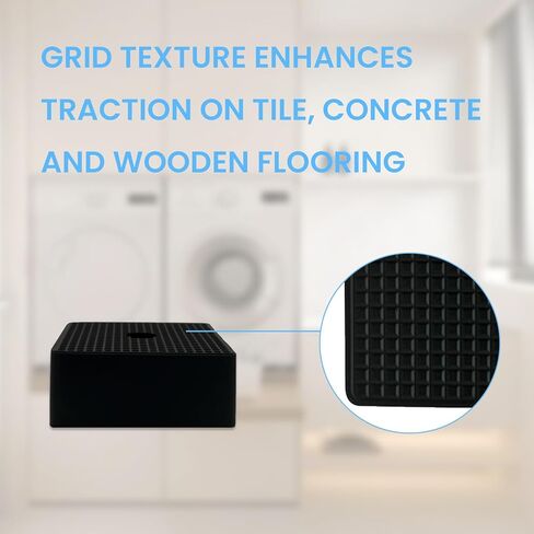 Rubber Anti-Vibration Pads & Shock Absorbing Pads 4 Pack, 50×50×20 mm Thick Rubber Isolation Pads with Grid Texture for Washer, Dryer, HVAC Units, Air Compressor, Laundry Equipment in Saudi Arabia