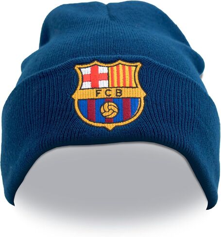 Hy-Pro Officially Licensed Barcelona Beanie Hat - Warm & Comfortable Winter Beanie Hats for Football Supporters - Cosy Blue Hat with Team Logo in Saudi Arabia