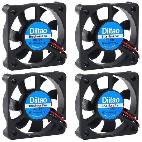 4 قطع 5010 مروحة تبريد، DC 5V صامتة هادئة DC مروحة تبريد بدون فرش 50x50x10 مم مراوح تبريد طابعة ثلاثية الأبعاد مع سلك 2Pin مروحة تحمل الزيت مروحة كمبيوتر وحدة المعالجة المركزية مبرد 7 شفرات (DC 12V) in Saudi Arabia