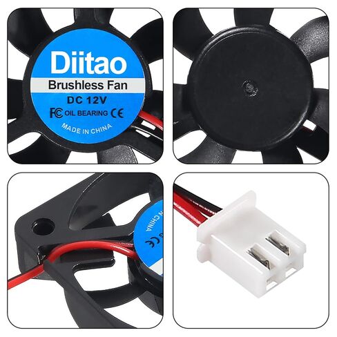 4 قطع 5010 مروحة تبريد، DC 5V صامتة هادئة DC مروحة تبريد بدون فرش 50x50x10 مم مراوح تبريد طابعة ثلاثية الأبعاد مع سلك 2Pin مروحة تحمل الزيت مروحة كمبيوتر وحدة المعالجة المركزية مبرد 7 شفرات (DC 12V) in Saudi Arabia