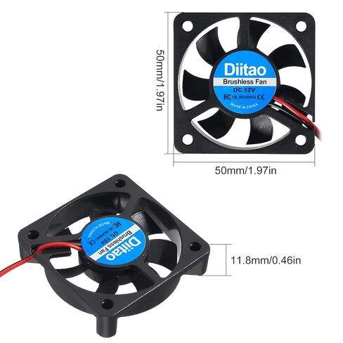 4 قطع 5010 مروحة تبريد، DC 5V صامتة هادئة DC مروحة تبريد بدون فرش 50x50x10 مم مراوح تبريد طابعة ثلاثية الأبعاد مع سلك 2Pin مروحة تحمل الزيت مروحة كمبيوتر وحدة المعالجة المركزية مبرد 7 شفرات (DC 12V) in Saudi Arabia