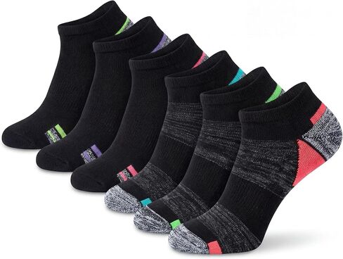 Tipi Toe Women's Athletic Cushioned Comfort Ankle Socks With Arch Support, Mesh Design. Perfect for Running & Sports (6 Pack) in Kuwait