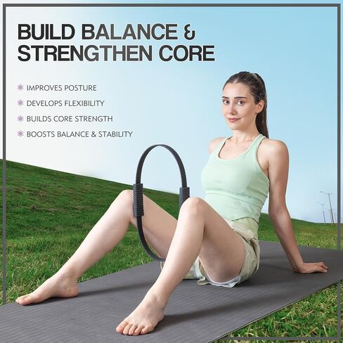Pilates Kit, Pilates Ring and Ball Set with 5-Level Resistance Bands for Core Strength, Stretching, Toning & Full Body Home Workout Pilates Equipment in Saudi Arabia
