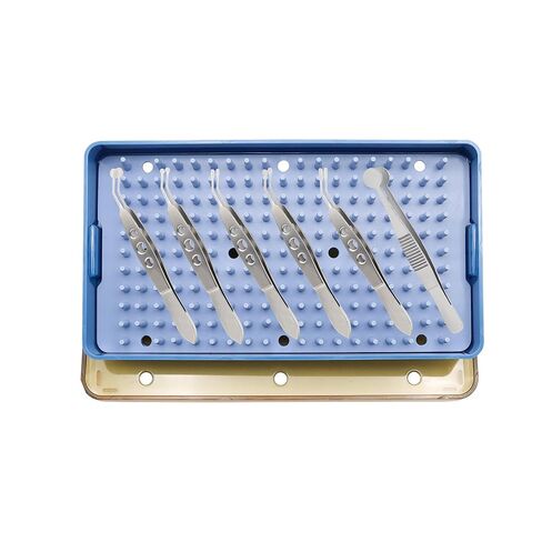 Stellmacher Meibomian Gland Expressor Forceps Kit, 7-Piece Ophthalmic Stainless Steel Surgical Instrument Set with Autoclavable Tray (7 Pcs) in Kuwait