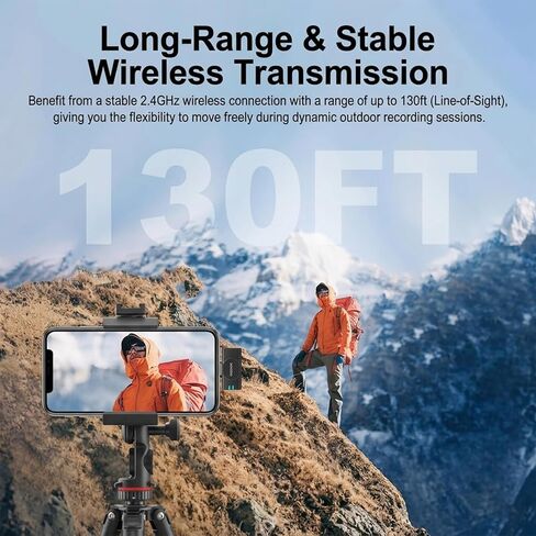 ميكروفون Lavalier لاسلكي لأجهزة iPhone 16/15/14/13 وiPad وAndroid، ميكروفون صغير بمشبك مغناطيسي مع علبة شحن، ميكروفون Lavalier وقت تشغيل يصل إلى 30 ساعة لـ Vlog TikTok، تقليل الضوضاء بالذكاء الاصطناعي in Kuwait