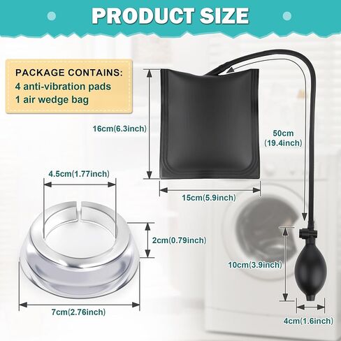 Anti Vibration Pads for Washing Machine Transparent Washer Dryer Anti Vibration Pads Reduce Noise Vibration Antivibration Feet Stabilizer 4 Pack with Air Wedge Bag in Kuwait