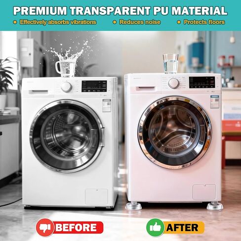 Anti Vibration Pads for Washing Machine Transparent Washer Dryer Anti Vibration Pads Reduce Noise Vibration Antivibration Feet Stabilizer 4 Pack with Air Wedge Bag in Kuwait