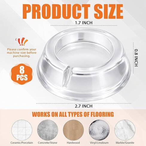 8 Pcs Anti Vibration Pads for Washing Machine and Dryer Bulk Transparent Rubber Antivibration Stabilizer Washer Stabilizer Feet Washing Machine Foot Pads Prevent Moving Shaking Walking Noise in Saudi Arabia