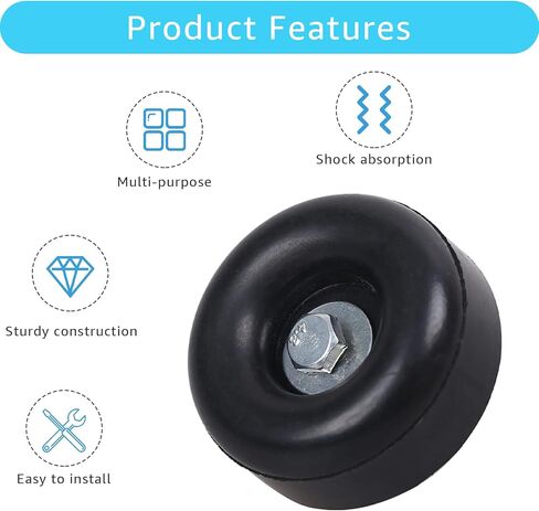 Heavy Duty Rubber Anti Vibration Feet Pads 2 Pack, Anti Vibration Mounts Replacement Rubber Bumpers 1 x 2.5 in, Compatible with Generator Rubber Feet, Pressure Washer Pads, Air Compressor Foot Pads in Kuwait