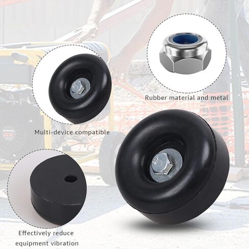 Heavy Duty Rubber Anti Vibration Feet Pads 2 Pack, Anti Vibration Mounts Replacement Rubber Bumpers 1 x 2.5 in, Compatible with Generator Rubber Feet, Pressure Washer Pads, Air Compressor Foot Pads in Kuwait