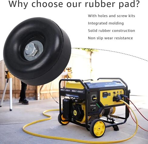 Heavy Duty Rubber Anti Vibration Feet Pads 2 Pack, Anti Vibration Mounts Replacement Rubber Bumpers 1 x 2.5 in, Compatible with Generator Rubber Feet, Pressure Washer Pads, Air Compressor Foot Pads in Kuwait