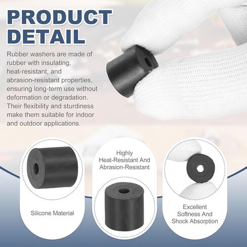 uxcell 25Pcs Rubber Spacers, 16mm OD, 4mm ID, 15mm Thick Black Round Anti Vibration Rubber Pads Isolation Bushings Washer for Home Cars Boat(0.63"OD x 0.16" ID x 0.59" Thick) in Saudi Arabia