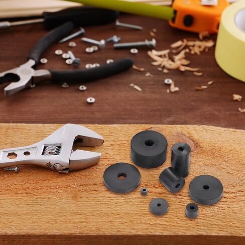uxcell 25Pcs Rubber Spacers, 16mm OD, 4mm ID, 15mm Thick Black Round Anti Vibration Rubber Pads Isolation Bushings Washer for Home Cars Boat(0.63"OD x 0.16" ID x 0.59" Thick) in Saudi Arabia