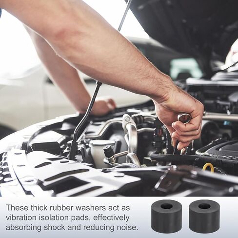 uxcell 25Pcs Rubber Spacers, 16mm OD, 4mm ID, 15mm Thick Black Round Anti Vibration Rubber Pads Isolation Bushings Washer for Home Cars Boat(0.63"OD x 0.16" ID x 0.59" Thick) in Saudi Arabia