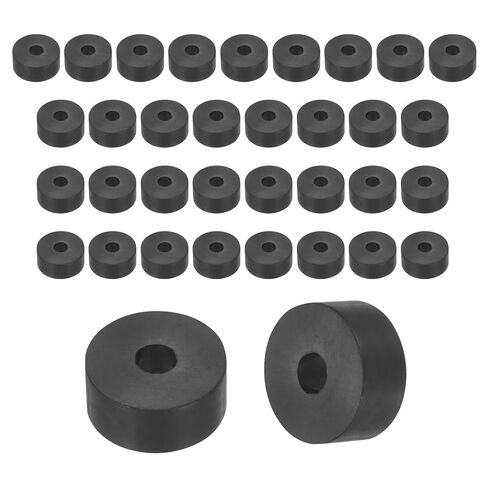 uxcell 25Pcs Rubber Spacers, 16mm OD, 4mm ID, 15mm Thick Black Round Anti Vibration Rubber Pads Isolation Bushings Washer for Home Cars Boat(0.63"OD x 0.16" ID x 0.59" Thick) in Saudi Arabia