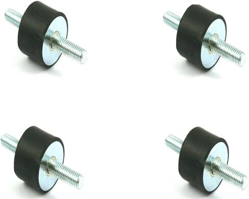 Pack of 4 Rubber Vibration Isolator Mounts - 1" Diameter x 3/4" Height, 1/4-20 Thread x 3/4" Length Male/Male Studs - Noise Control, Shock Absorber, for Garage, Compressors, Water Pumps, Fans, Motors in Kuwait