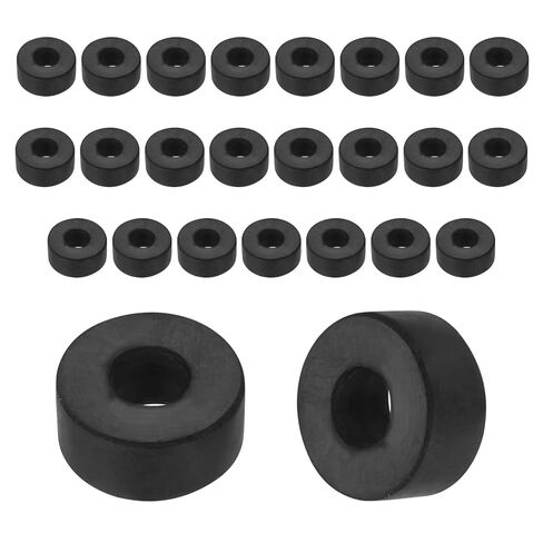 uxcell 25Pcs Rubber Spacers, 16mm OD, 4mm ID, 15mm Thick Black Round Anti Vibration Rubber Pads Isolation Bushings Washer for Home Cars Boat(0.63"OD x 0.16" ID x 0.59" Thick) in Saudi Arabia