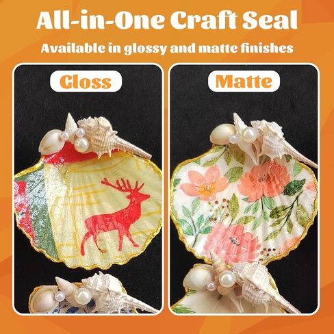 Sealer, Decoupage Glue & Gloss Finish, All-in-One Clear Craft Glue, Perfect for Indoor and Outdoor DIY Crafts and Art Projects, with Quick Dry & Cure Time (Gloss) in Kuwait