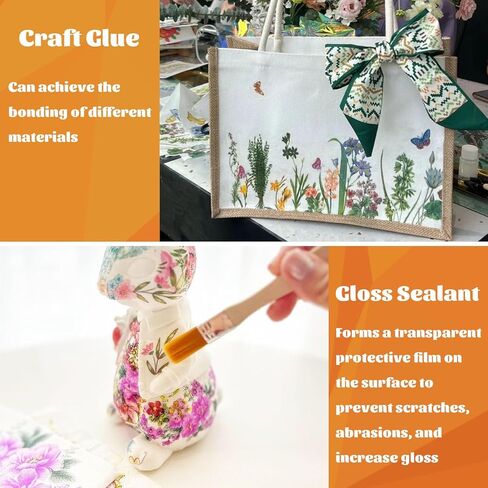 Sealer, Decoupage Glue & Gloss Finish, All-in-One Clear Craft Glue, Perfect for Indoor and Outdoor DIY Crafts and Art Projects, with Quick Dry & Cure Time (Gloss) in Kuwait