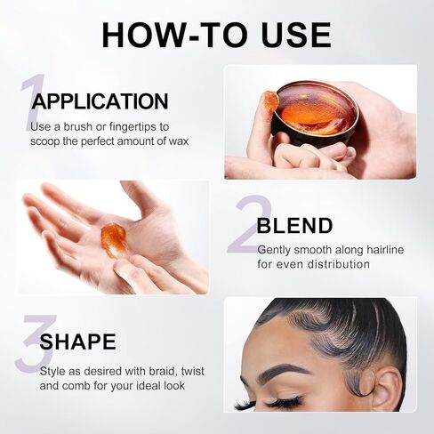 BOLI Strong Hold Edge Control Gel for Women, Styling Wax - Non-Greasy, Non-Flaking, No White Cast, Long Lasting, Shine & Smooth for All Hair Types (120g) in Kuwait