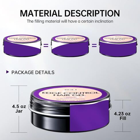 BOLI Strong Hold Edge Control Gel for Women, Styling Wax - Non-Greasy, Non-Flaking, No White Cast, Long Lasting, Shine & Smooth for All Hair Types (120g) in Kuwait