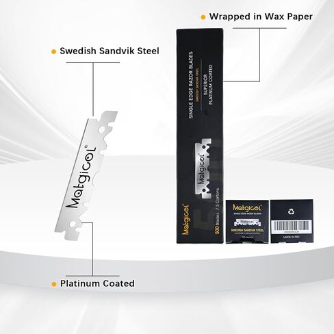 Single Edge Razor Blades Refills - 500 Count Swedish Premium Platinum Straight Razors Blades for Men - Sharp, Smooth and Comfortable Shaving in Saudi Arabia