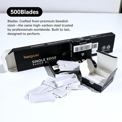 Single Edge Razor Blades Refills - 500 Count Swedish Premium Platinum Straight Razors Blades for Men - Sharp, Smooth and Comfortable Shaving in Saudi Arabia