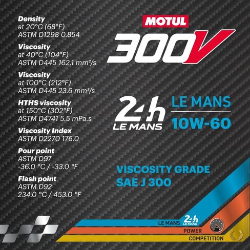 MOTUL 110865 300V 10W-60 LE MANS Car Racing Motor Oil Full Synthetic Engine Lubricant 5 Liter High Performance 4-Stroke Ester Core in Saudi Arabia