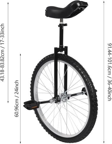 دراجة أحادية للبالغين، عجلة أحادية العجلة مقاس 24 بوصة مع إطار فولاذي بارتفاع قابل للتعديل وإطار مانع للتسرب، سعة 154 رطلًا لممارسة الرياضة واللياقة البدنية في الهواء الطلق in Kuwait