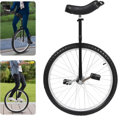 دراجة أحادية للبالغين، عجلة أحادية العجلة مقاس 24 بوصة مع إطار فولاذي بارتفاع قابل للتعديل وإطار مانع للتسرب، سعة 154 رطلًا لممارسة الرياضة واللياقة البدنية في الهواء الطلق in Kuwait