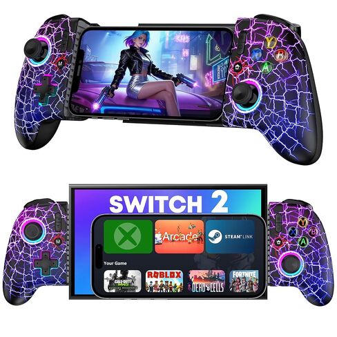 Full-Size Gaming Phone Controller for iPhone 15/16, Android Phone Tablet, Bluetooth Mobile Gamepad with Hall Trigger/Joysticks, for Roblox, Genshin Impact, Call of Duty, Handheld-Quality Black in Kuwait
