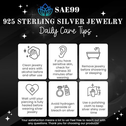 لوتس .925 أقراط من الفضة الاسترليني صغيرة جدًا، ثقب متعدد، للغضاريف، الحلزون، ثقب الأذن الثانية in Kuwait