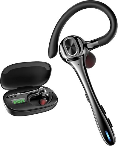 Earbuds Wireless Earpiece Bluetooth Headset with Noise Canceling Mic 160H Standby Time Hands Free Earphones Single Ear Headphone for iphone Android Samsung Cell Phones PC TV Computer Game Trucker Work in Kuwait