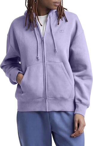Champion Women's Full Zip Fleece Hoodie, Loose Fit, Midweight, C Logo, Available in Regular and Plus in Saudi Arabia