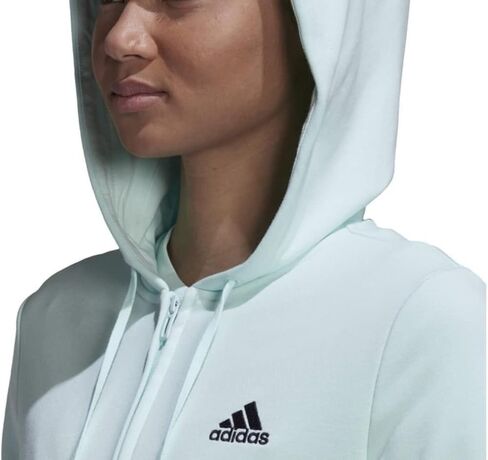 adidas womens Essentials Logo Full-Zip Hoodie Ice Mint/Ink Medium in Saudi Arabia