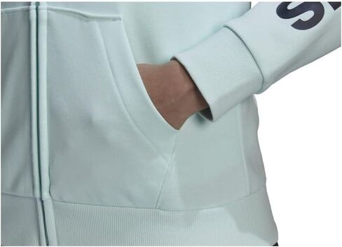 adidas womens Essentials Logo Full-Zip Hoodie Ice Mint/Ink Medium in Saudi Arabia