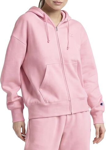 Champion Women's Full Zip Fleece Hoodie, Loose Fit, Midweight, C Logo, Available in Regular and Plus in Saudi Arabia