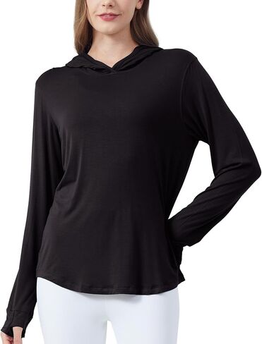 netdraw Women's Ultralight Bamboo Viscose Performance Hoodie, Soft Breathable UPF 50+ Long Sleeve Hiking Shirt in Saudi Arabia