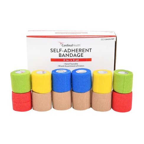 Cardinal Health™ Self Adherent Cohesive Bandage Color Pack, Non-Sterile, 2IN x 5YD, CAH25LFMP, Box of 12 in Saudi Arabia