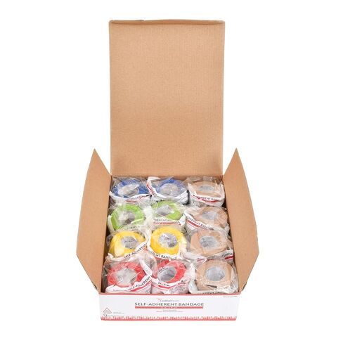 Cardinal Health™ Self Adherent Cohesive Bandage Color Pack, Non-Sterile, 2IN x 5YD, CAH25LFMP, Box of 12 in Saudi Arabia