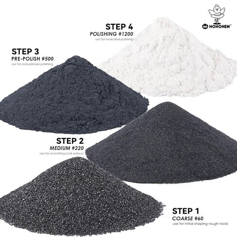 4 Pounds Rock Tumbler Grit Kit Abrasive Media Rocks Tumbling Grit and Polish Refill Stone Polishing Silicon Carbide & Aluminum Oxide Fit for Any Rock Polisher in Saudi Arabia