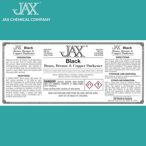 JAX Black Darkener - Metal Finishing Solution - Antique Finish Without Heat or Electricity - Pint in Saudi Arabia