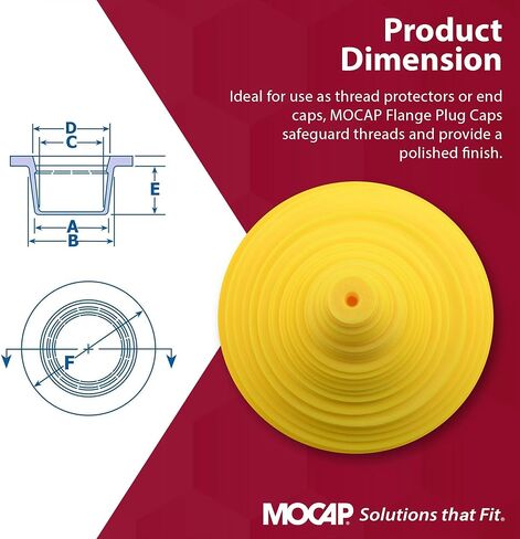 MOCAP Automotive Extra Thick Plug Cap Kit (TWF Series) – Durable LDPE Plug & Cap for Tube, Pipe & Hydraulic Fittings, High-Visibility Yellow, Protects Against Dirt, Moisture & Damage - 25-Piece Set in Kuwait