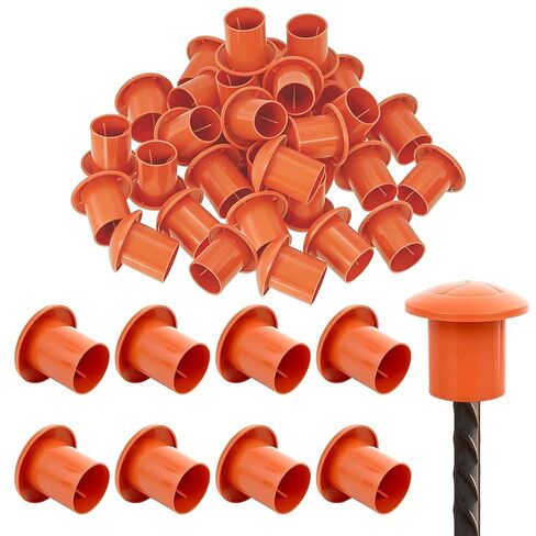 250 PCS Rebar Caps Replace for #3-#9, Plastic Rebar Protective Cap for 10mm-30mm Reinforcing Steel Bar, Mushroom Rebars Safety Covers Caps, Orange in Kuwait