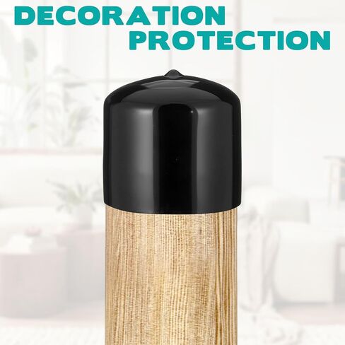 2" (50 mm) Rubber End Caps, 4 PCS Soft PVC Rubber Plug Round Black Vinyl Covers Thread Protective Sleeve Screw Protective Cap Round Plastic Cover Sleeve for Metal Tubing Fences Chair Furniture Legs in Kuwait