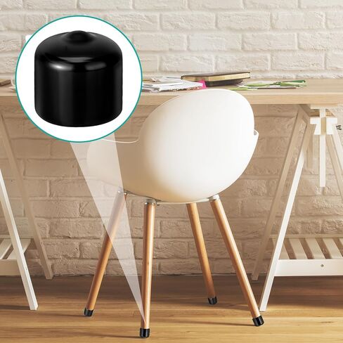 2" (50 mm) Rubber End Caps, 4 PCS Soft PVC Rubber Plug Round Black Vinyl Covers Thread Protective Sleeve Screw Protective Cap Round Plastic Cover Sleeve for Metal Tubing Fences Chair Furniture Legs in Kuwait